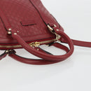 GUCCI GG Canvas Guccissima Hand Bag Leather 2way Red Gold 449654 Auth 186590A-7