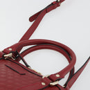 GUCCI GG Canvas Guccissima Hand Bag Leather 2way Red Gold 449654 Auth 186590A-8
