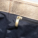 Salvatore Ferragamo Gancini Hand Bag Canvas Blue Gold Auth 186591-20