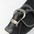 Christian Dior Trotter Canvas Shoulder Bag Black Silver Auth 186592A-9