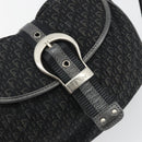 Christian Dior Trotter Canvas Shoulder Bag Black Silver Auth 186592A-10