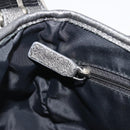 Christian Dior Trotter Canvas Shoulder Bag Black Silver Auth 186592A-22