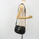 Christian Dior Trotter Canvas Shoulder Bag Black Silver Auth 186592A-24