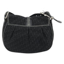 Christian Dior Trotter Canvas Shoulder Bag Black Silver Auth 186592A-2
