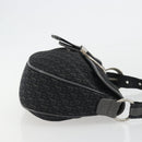 Christian Dior Trotter Canvas Shoulder Bag Black Silver Auth 186592A-3