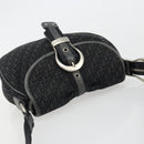 Christian Dior Trotter Canvas Shoulder Bag Black Silver Auth 186592A-6