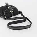 Christian Dior Trotter Canvas Shoulder Bag Black Silver Auth 186592A-7