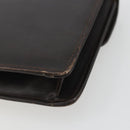 GUCCI Clutch Bag Leather Brown Gold Auth 186593-15