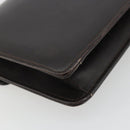 GUCCI Clutch Bag Leather Brown Gold Auth 186593-16