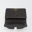 GUCCI Clutch Bag Leather Brown Gold Auth 186593-8