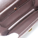 GUCCI Clutch Bag Leather Brown Gold Auth 186593-9