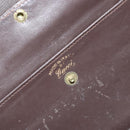 GUCCI Clutch Bag Leather Brown Gold Auth 186593-11