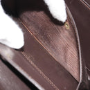 GUCCI Clutch Bag Leather Brown Gold Auth 186593-12