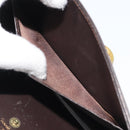 GUCCI Clutch Bag Leather Brown Gold Auth 186593-19