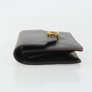 GUCCI Clutch Bag Leather Brown Gold Auth 186593-4