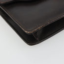 GUCCI Clutch Bag Leather Brown Gold Auth 186593-14
