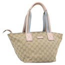 GUCCI GG Canvas Hand Bag Beige Gold 131228 Auth 186594-1