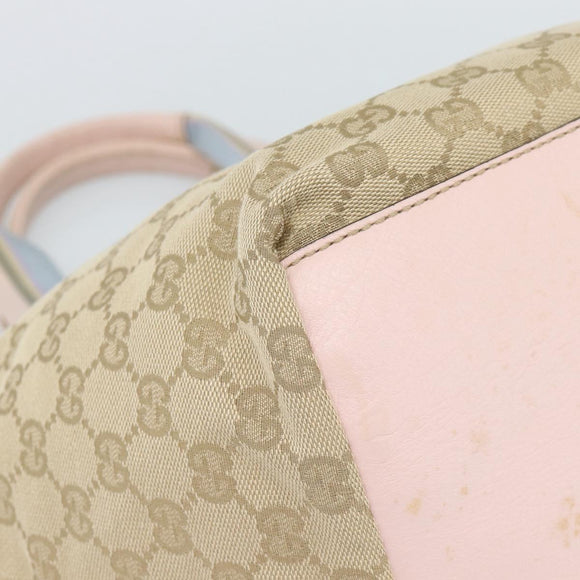 GUCCI GG Canvas Hand Bag Beige Gold 131228 Auth 186594