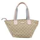 GUCCI GG Canvas Hand Bag Beige Gold 131228 Auth 186594-2