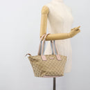 GUCCI GG Canvas Hand Bag Beige Gold 131228 Auth 186594-22