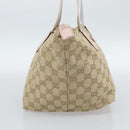 GUCCI GG Canvas Hand Bag Beige Gold 131228 Auth 186594-4
