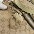 GUCCI GG Canvas Sherry Line Hand Bag Beige Gold 137396 Auth 186595-10