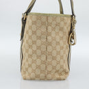 GUCCI GG Canvas Sherry Line Hand Bag Beige Gold 137396 Auth 186595-3