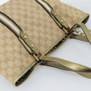 GUCCI GG Canvas Sherry Line Hand Bag Beige Gold 137396 Auth 186595-6