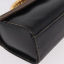 LOEWE Velazquez Hand Bag Leather Suede Black Gold Auth 186596-9