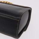 LOEWE Velazquez Hand Bag Leather Suede Black Gold Auth 186596-16