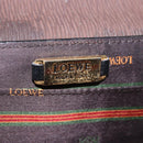 LOEWE Velazquez Hand Bag Leather Suede Black Gold Auth 186596-18