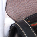 LOEWE Velazquez Hand Bag Leather Suede Black Gold Auth 186596-12
