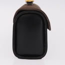 LOEWE Velazquez Hand Bag Leather Suede Black Gold Auth 186596-4