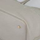 BVLGARI Tote Bag Leather Gray Gold Auth 186597-10