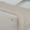 BVLGARI Tote Bag Leather Gray Gold Auth 186597-12