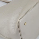 BVLGARI Tote Bag Leather Gray Gold Auth 186597-13