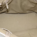BVLGARI Tote Bag Leather Gray Gold Auth 186597-15