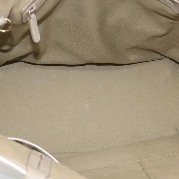BVLGARI Tote Bag Leather Gray Gold Auth 186597