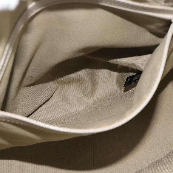 BVLGARI Tote Bag Leather Gray Gold Auth 186597