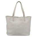 BVLGARI Tote Bag Leather Gray Gold Auth 186597-2