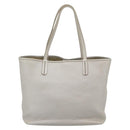 BVLGARI Tote Bag Leather Gray Gold Auth 186597-3