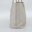 BVLGARI Tote Bag Leather Gray Gold Auth 186597-5