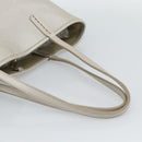 BVLGARI Tote Bag Leather Gray Gold Auth 186597-7