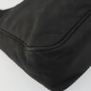 PRADA Hand Pouch Nylon Black Silver Auth 186598-14