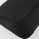 PRADA Hand Pouch Nylon Black Silver Auth 186598-16
