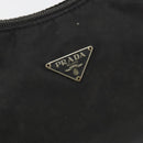 PRADA Hand Pouch Nylon Black Silver Auth 186598-17