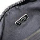 PRADA Hand Pouch Nylon Black Silver Auth 186598-18