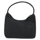PRADA Hand Pouch Nylon Black Silver Auth 186598-2