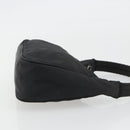 PRADA Hand Pouch Nylon Black Silver Auth 186598-3