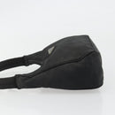 PRADA Hand Pouch Nylon Black Silver Auth 186598-4
